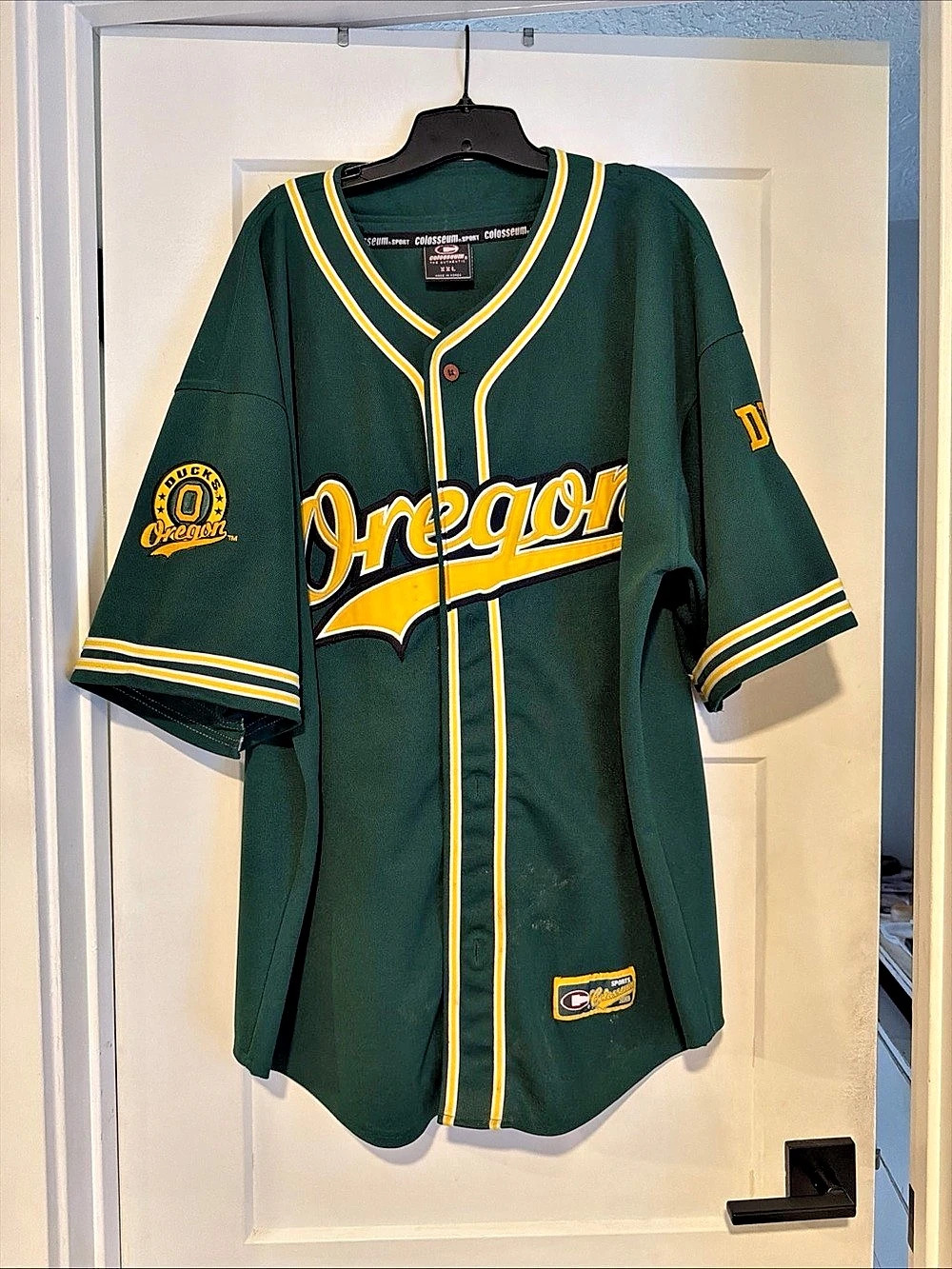 Colosseum Oregon Ducks Colosseum Baseball Jersey Green & Yellow XL